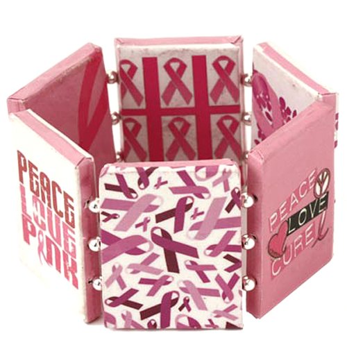 Pink Breast Cancer Ribbon Paper Art Work Stretch 