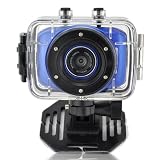 MAYMOC Sports Action Cam Camcorder Helmet Cameras 720P HD Waterproof 2 Inch Touch Screen with 8G TF Memory Card (Blue)