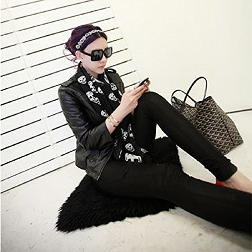 おしゃれ泥棒なあなたに！！ ロング ストール ショール ドクロ黒