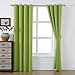Sleep Well Blackout Curtains Toxic Free Energy Smart Thermal Insulated Grommet Top,Set Of 2 Panels With Bonus Tie Back (Apple Green, 52