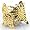 Golden Sun Butterfly Crystal On Faux Suede Band Bracelet With Button Clasp