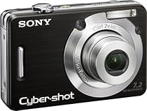 Sony Cybershot DSCW55 7.2MP Digital Camera with 3x Optical Zoom (Black)