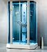 LineaAqua Romeo 53 x 34 Steam Shower Enclosure Freestanding with Blue Curved Glass and 4 Body Sprays, Hand Shower, Rain Shower - FREE SHIPPING!!!