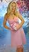 Strapless Pink Bridesmaid Dresses with lace hem