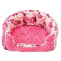 Dog Bed , Cat Bed , Snuggle Dog Bed - [3 Colours] - Small 20" x 16" x 7" - Machine washable, Pink Hearts