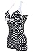 50s Retro Vintage One Piece Elegant Bow Front Polka Dot Monokinis Swimsuit