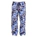 Blue Flannel Patchwork Madras Check Fun Print Novelty tie cord flannel cotton pants for lounging, sleep, sports. Unisex relaxed fit,