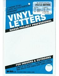 Home: Duro Decal Permanent Adhesive Vinyl Letters & Numbers: 1" Gothic White - Duro Decal