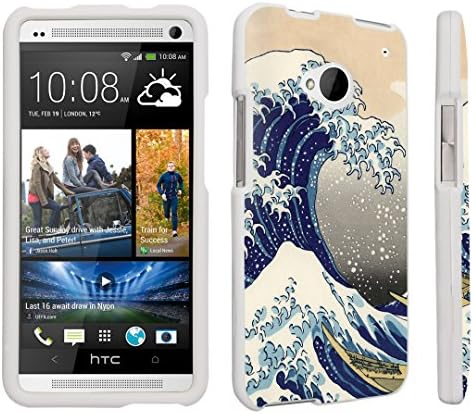 DuroCase ® HTC One M7 Hard Case White - (The Great Wave)