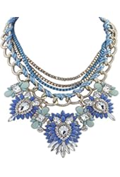 Eyourlife Christmas Hot Multi-Layers Flower Pendant Statement Chunk Collar Necklace Wedding Party