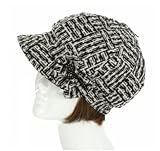 Fashionable Jacquard Woven Cabbie Hat - Black and White (Size 21-23 inches)