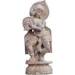 Antique Figurine Human Statue Carved in Stone (sos244)