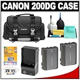 Canon 200DG Digital SLR Camera Case Gadget Bag + 2 NB-2LH Batteries + Charg ....