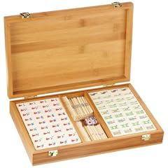 Philos 3168 - Mah Jongg, Bambusbox, mit arabischen Zeichen, Green Games