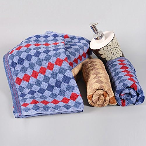 Yasinu Diamond 100% Genuine Cotton Towel 34cm x 76cm One Dark Brown and One Dark Blue M017-03