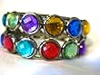 Bollywood Fashion Bracelet Multi Color Stone Hinged Cuff Bracelets