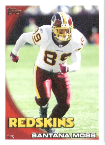 2010 Topps NFL Football Card # 202 Santana Moss - Washington Redskins - NFL Trading Card in a Protective ScrewDown Case!