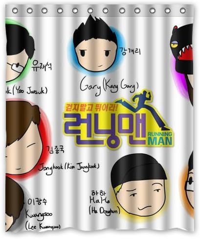 FUNNYY Running Man Korean Cartoon Shower Curtain 60"x 72"