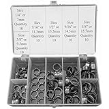 60 pcs Assortment Case-SS Single Ear Hose Clamps 1/4"-5/8" or 7mm-15.7mm
