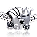 Pugster Pugster® Baby Carriage Charm European Bead Fits Pandora Bead & Bracelet