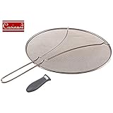 Cucinare Splatter Screen Guard with Double Thick Mesh for Cooking, Stainless Steel with Finest Woven Mesh and Resting Feet Plus Gift Silicone Pot Holder