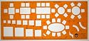 Metric 1:50 Scale Architect Design Drawing Template Stencil - Architectural Technical Drafting Supplies - Furniture Layout Symbols for House Interior Planning