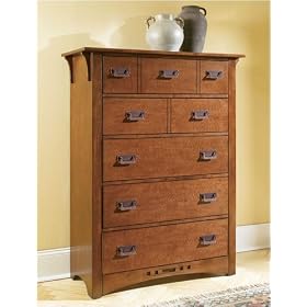 Broyhill 4077-40 Artisan Five Drawer Chest in Morris Oak