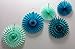 Devra Party 5-Piece Tissue Paper Fans, Sea Breeze Blue Green