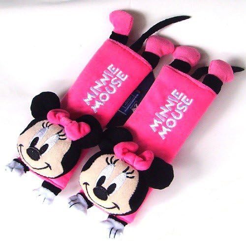 Disney Minnie Mouse Design Multi Use Auto Car seat belt cover Plush Seat Shoulder Pad Cushion 2 pcs One Pair by newnews