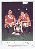 Greenhoff & Pearson Manchester Utd 1977 FA Cup - Signed Ltd Ed