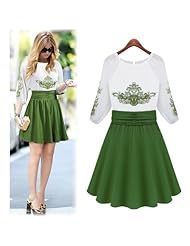 Sheer Belted Plaid Print Long Sleeves Chiffon/Cotton/Rayon Prom Dress 