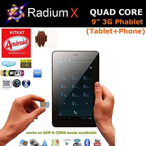 9.6" Android 32GB [QUAD CORE] 3G Phablet [GSM+WCDMA] w/ Dual Camera, Bluetooth 4.0, GPS, 1GB RAM**UNLOCKED** - Radium X