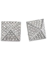 Vince Camuto Silver and Crystal Pave Stud Earrings