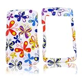 For Blackberry Storm 2 9550 Hard Case Butterflies White