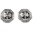 STERLING SILVER MEN'S EARRINGS Clear CZ