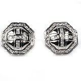 STERLING SILVER MEN'S EARRINGS Clear CZ