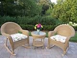 Oakland Living Resin Wicker Rocking Chair and Side Table Set with Cushions 51XmhnWULSL. SL160 Oakland Living Resin Wicker Rocking Chair and Side Table Set with Cushions