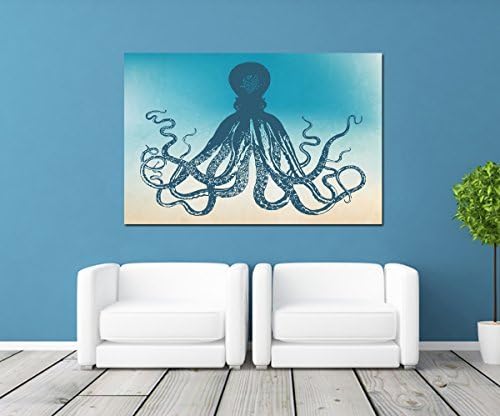 Fit You Canik196 Canvas Print Artwork Stretched Gallery Wrapped Wall Art Painting Poster Sea Octopus