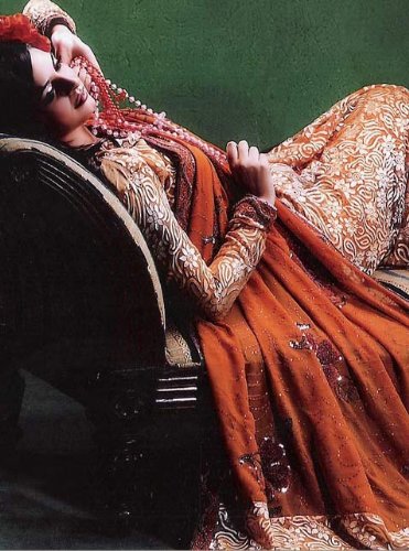 Exclusive Golden Brown Brasso Belly Dance Dress Saree Sari with Unstitched Blouse