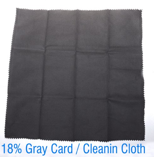 Best Price EzFoto 2in1 Microfiber Cleaning Cloth + 18% Gray Card for Canon Nikon Fuji Olympus Panasonic Pentax Samsung Sigma Sony camera & lens