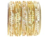 Beachcombers! Ethnic Glass Indian Wedding Bridal Bollywood Bangles Belly Dance Bracelets Set Gold Yellow