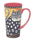Laurel Burch Polka Dots Cats Tall Latte Mug