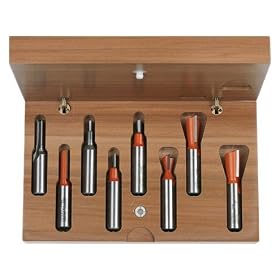 CMT 800.501.11 8-Piece Dovetail and Straight 1 2 Shank Router Bit Set by CMT