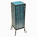 EXP Handmade Natural Bamboo Desk / Table Lamp With Lattice Design And Teal Silk Liner