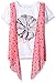 Dream Star Girls' Short Sleeve Screen With Floral Printed Chiffon Vest 2 Fer