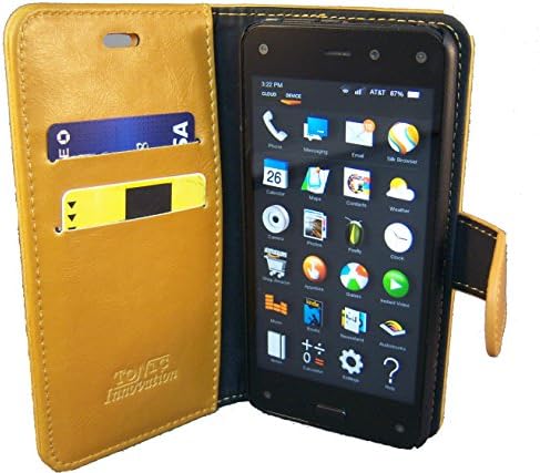 ToNic Innovation Fire Phone Case | Protective PU Leather Case with Stand | Slots for Money and Credit Cards