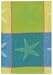 100% Cotton Jacquard Block Starfish Lime Green and Yellow Dishtowel 18" X 28" Set / 6