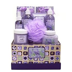Lavender Scented Bath Body Shower Spa Gift Set for Women & Teen Girls - Great Birthday or Christmas Holiday Gift Idea for Her