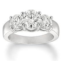 14k White Gold Diamond 3-Stone Ring (3 cttw, H-I, SI2-I1 Clarity)