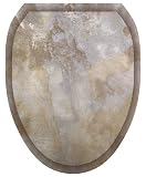 Toilet Tattoos TT-1040-O Silver Stone Decorative Applique for Toilet Lid, Elongated